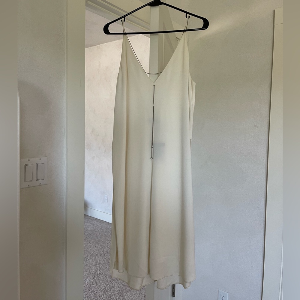 T by Alexander Wang - white silk crepe chain dress